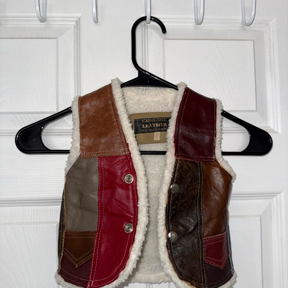 Kids Patchwork Leather Vest